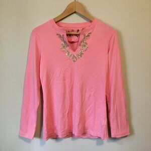 Bubblegum Pink + Gold Sequin Tunic Long Sleeve Cotton …